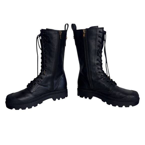 Coach CitySole Court Black Leather Combat Boots Lug Sole Men’s 8 New - Picture 3 of 11